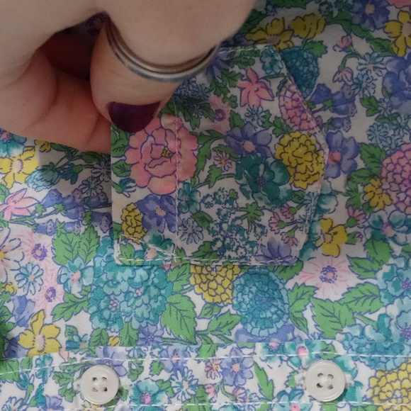 💐Carter's💐 - Multicolor Floral Poplin Button Down Top - Picture 5 of 11